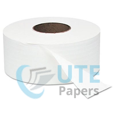 Windsoft White Jumbo Roll One-Ply Bath Tissue, 9" dia, 2000ft, 12 Rolls/Carton